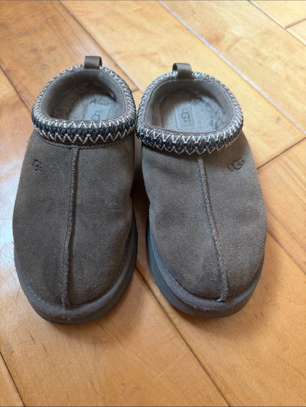 UGG Charcoal Suede Slip-On Clog with Braided Trim